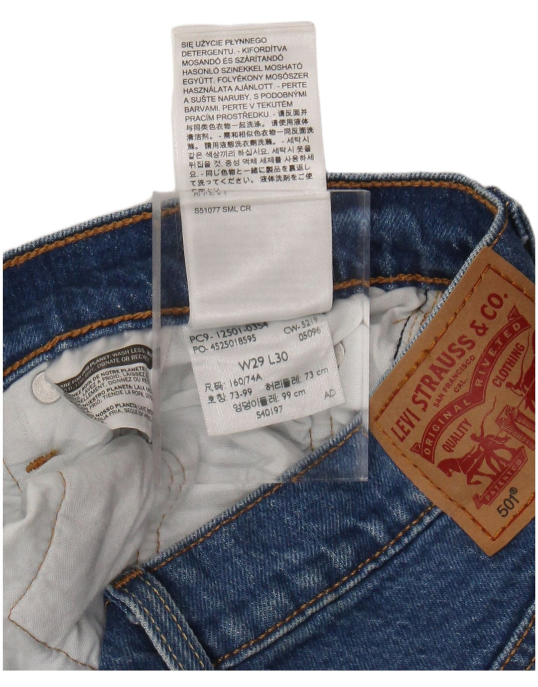 LEVI'S Womens 501 Distressed Straight Jeans  W29 L30 Blue Cotton