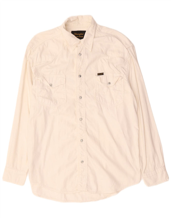 Wrangler Herren-Western-Jeanshemd aus mittelweißer Baumwolle