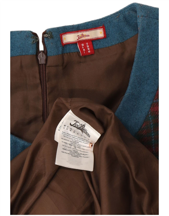 JOE BROWNS Damen Ärmelloses Etuikleid UK 12 Mittelrot kariertes Polyester