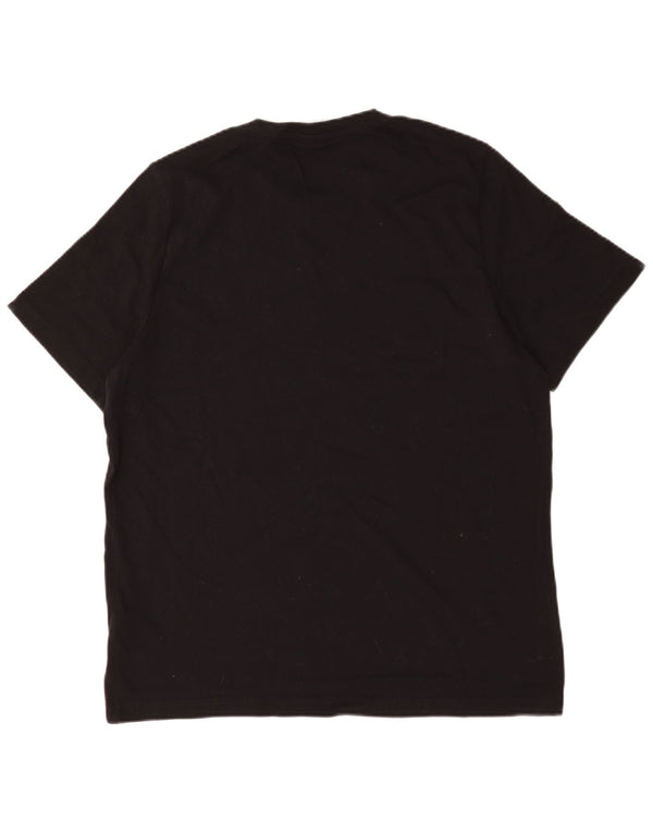 Reebok Herren Graphic T-Shirt Top Large Schwarz Baumwolle
