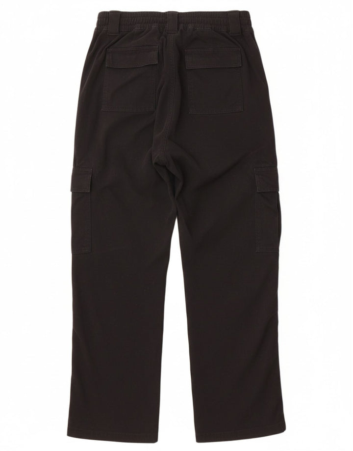 HOLLISTER Womens Baggy Low Waist Cargo Trousers W24 L30 Black Cotton