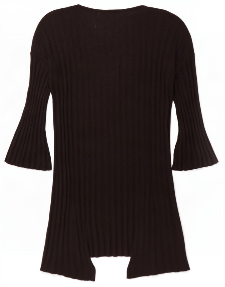 Topshop Damen-Strickjacke, übergroß, lang geschnitten, offen, Gr. 10, Schwarz