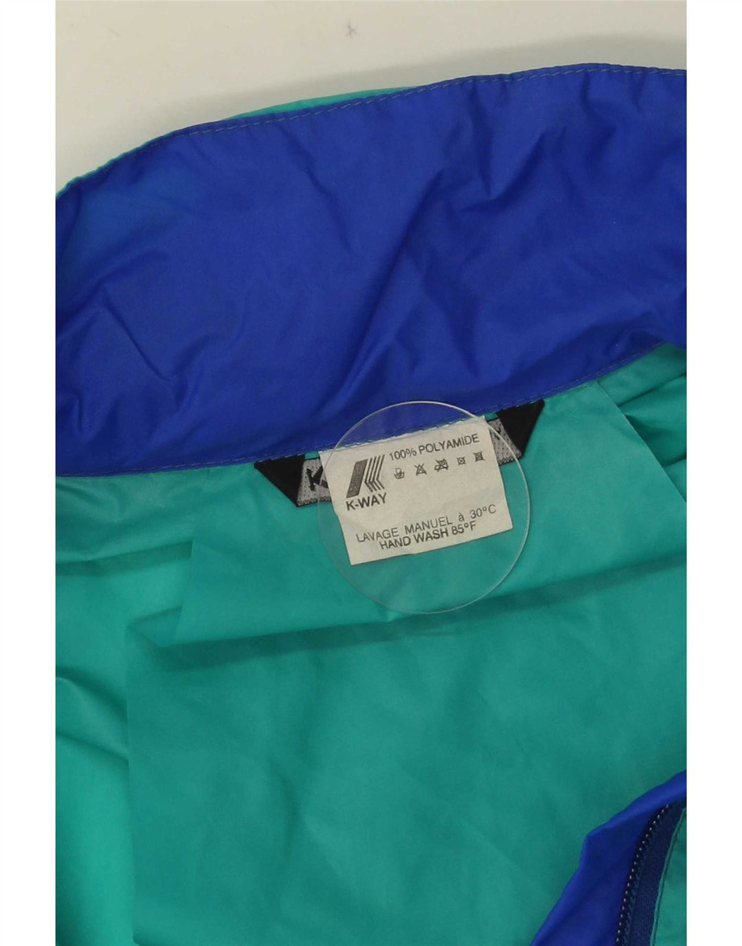 K-Way Herren-Regenjacke mit Kapuze, UK 38, Mittelgrün, Colourblock-Polyamid