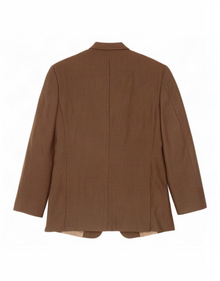 Burberry Herren-Blazer mit 2 Knöpfen, UK 44, große braune Wolle mit Hahnentrittmuster