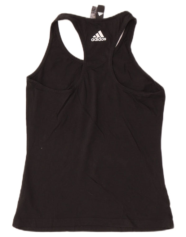 Adidas Damen Graphic Vest Top UK 8/10 Small Schwarz Baumwolle