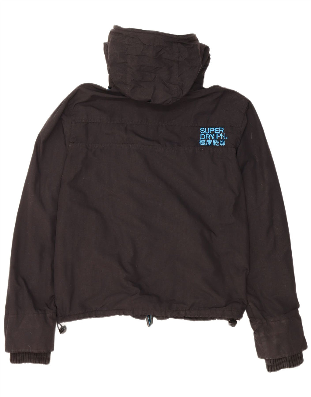 Superdry Herren-Windbreakerjacke mit grafischer Kapuze, UK 38, Mittelschwarzes Nylon