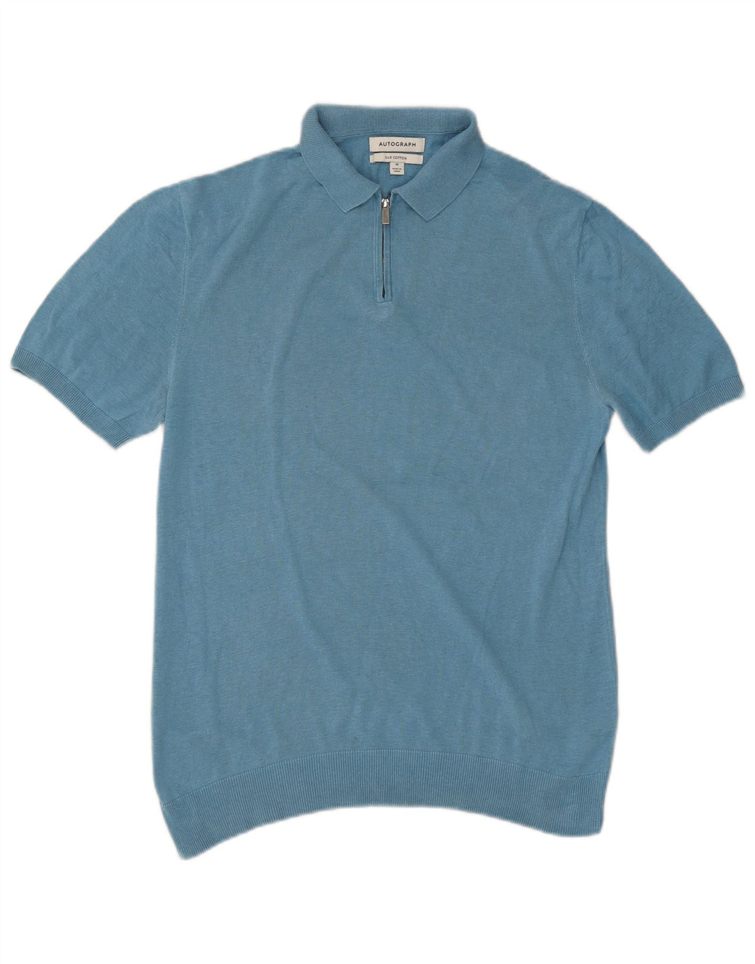 Marks & Spencer Herren-Autograph-Poloshirt aus mittelblauer Seide