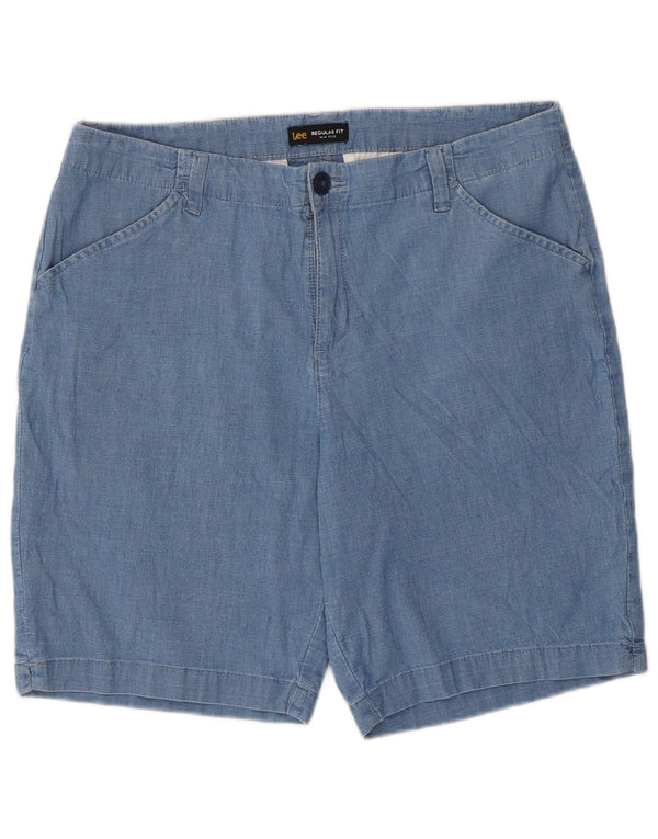 LEE Damen-Shorts mit normaler Passform und mittelhohem Bund, US 16, 2XL, W36, blaue Baumwolle