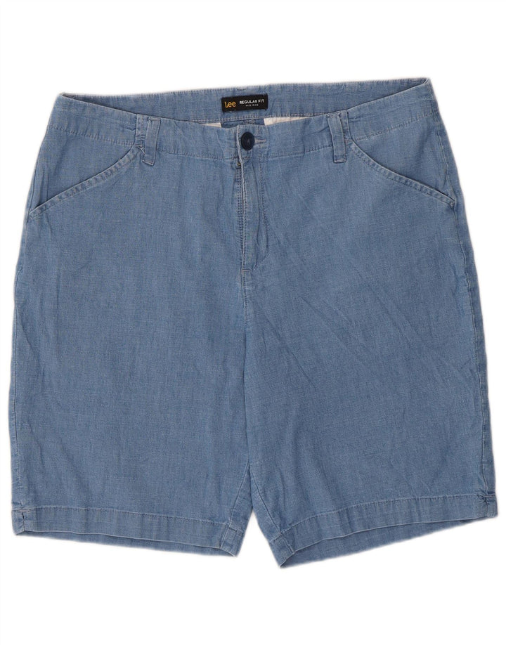 LEE Damen-Shorts mit normaler Passform und mittelhohem Bund, US 16, 2XL, W36, blaue Baumwolle