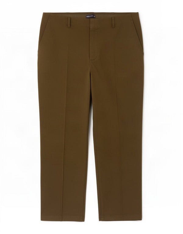 Marks & Spencer Damen Gerade Freizeithose UK 18 XL W36 L28 Khaki