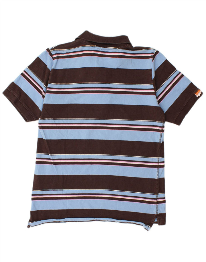 Superdry Herren-Poloshirt, klein, braun gestreift, Baumwolle