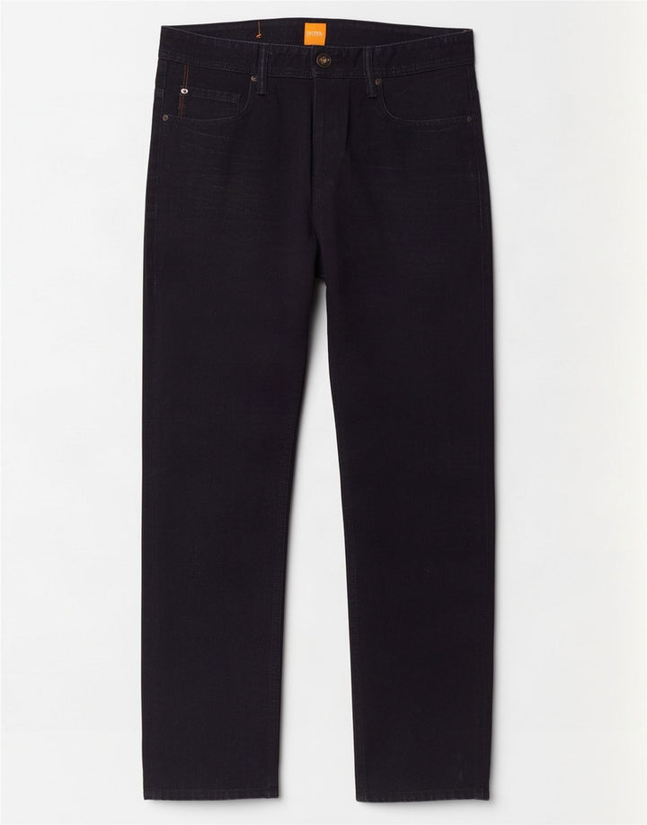 Hugo Boss Herren Straight Jeans W32 L30 Marineblaue Baumwolle