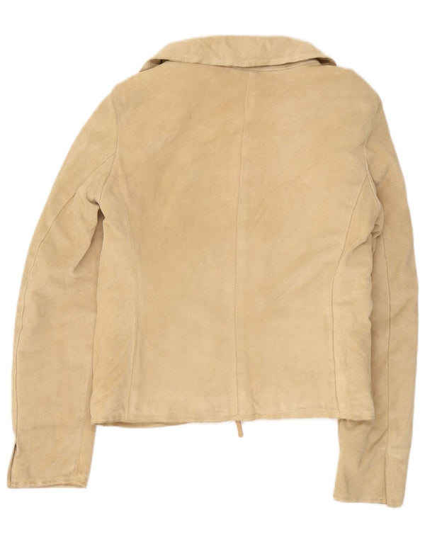 Bruno Verri Damen Wildlederjacke IT 42 Medium Beige Leder