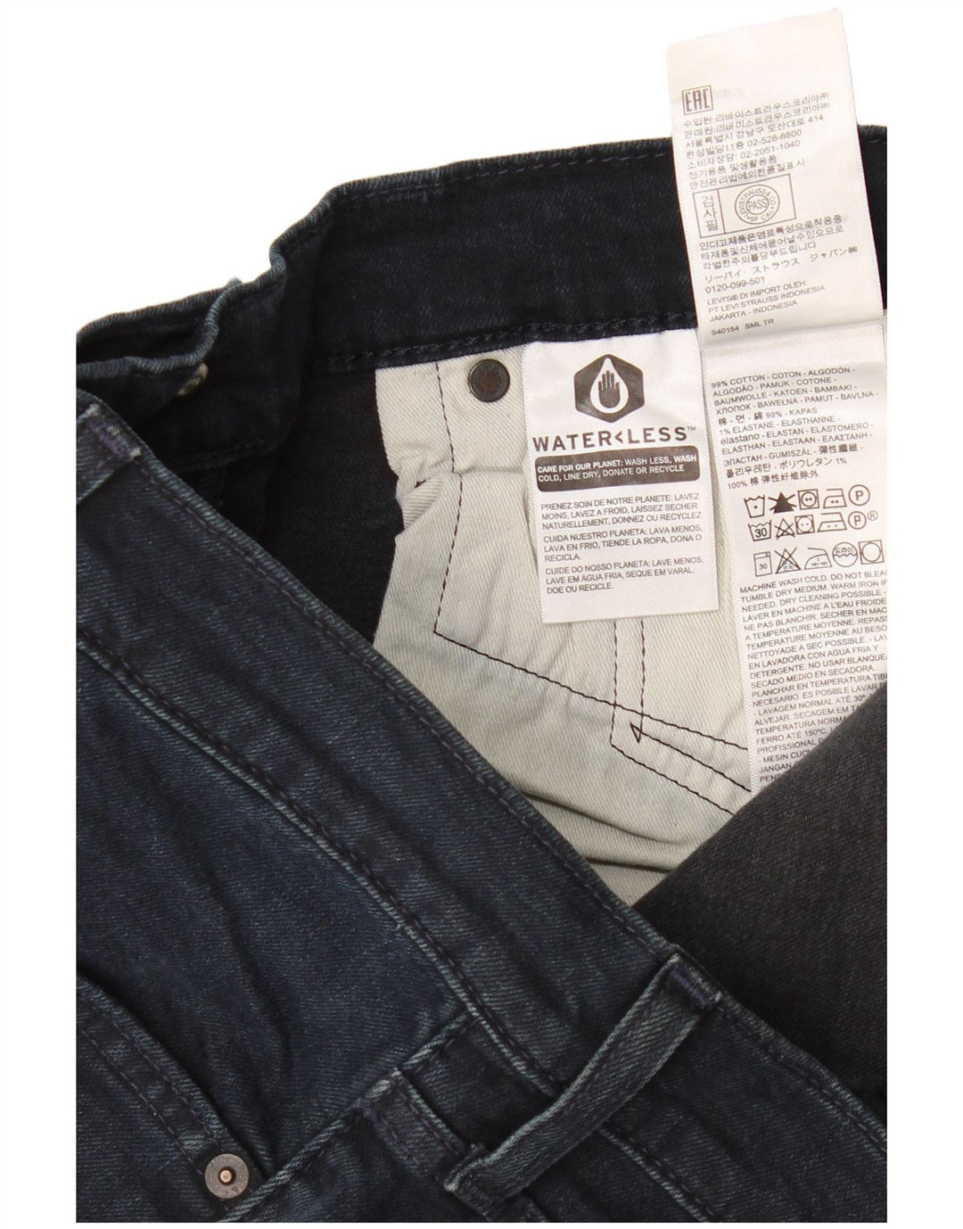 Levi's Herren Slim Jeans W38 L30 Marineblaue Baumwolle