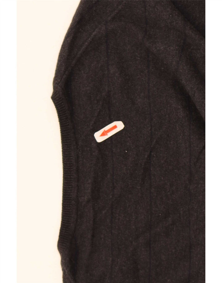 Massimo Dutti Herren-Pullover mit V-Ausschnitt, 2XL, schwarz gestreift