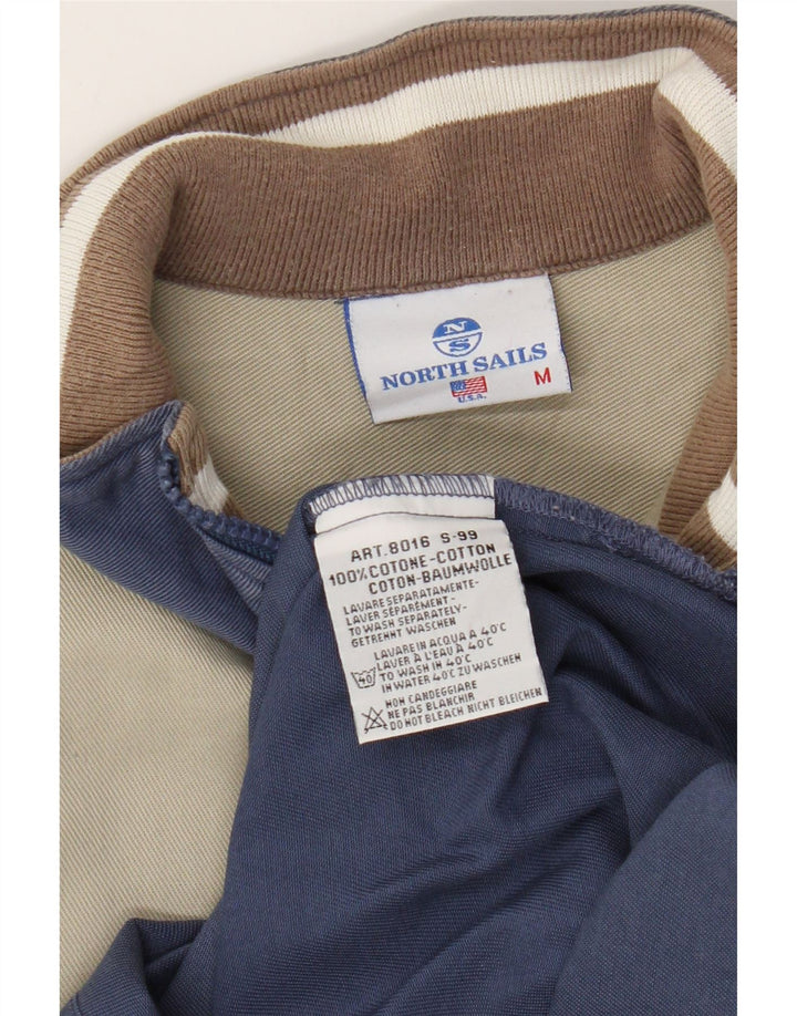 North Sails Herren-Sweatshirt mit Reißverschluss am Hals, mittelblaue Colourblock-Baumwolle
