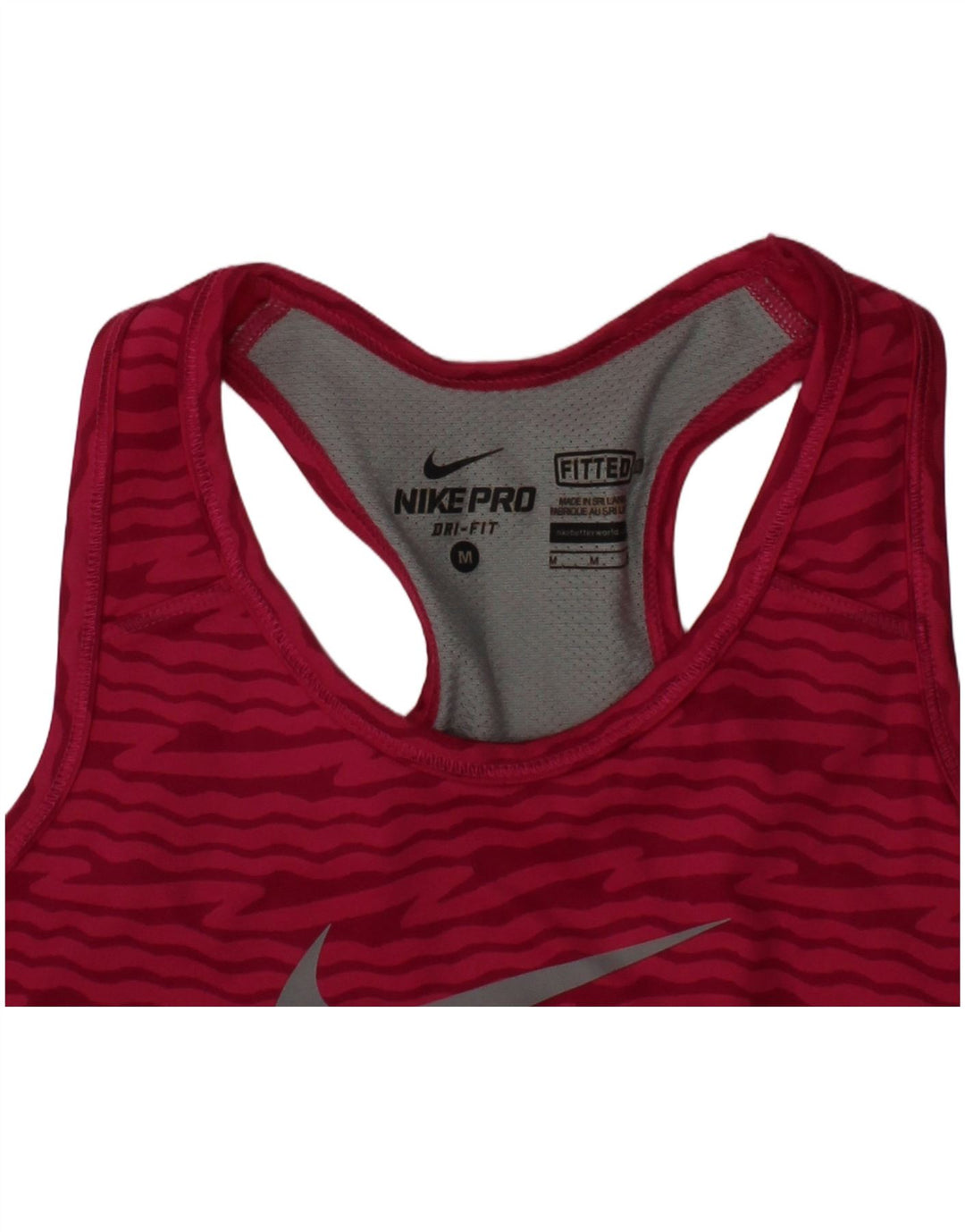 NIKE Womens Abstract Pattern Graphic Vest Top UK 12 Medium Pink Sports