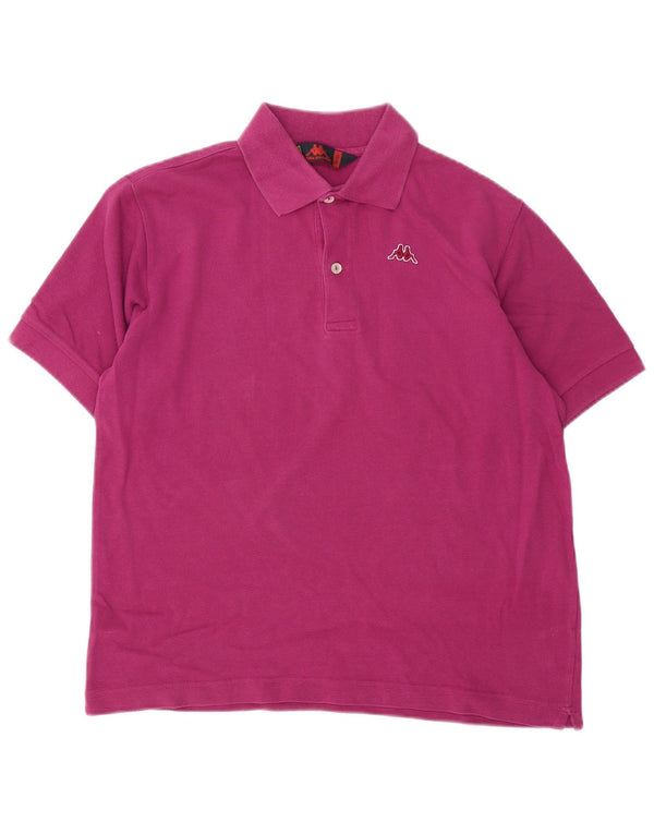 Kappa Herren Poloshirt Small Lila Baumwolle