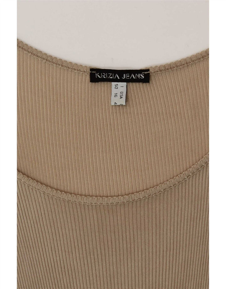 Krizia Damen Weste Top UK 20 2XL Beige