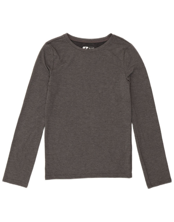 Russell Athletic Mädchen-Top, langärmelig, 14–15 Jahre, XL, grau, Polyester, modern