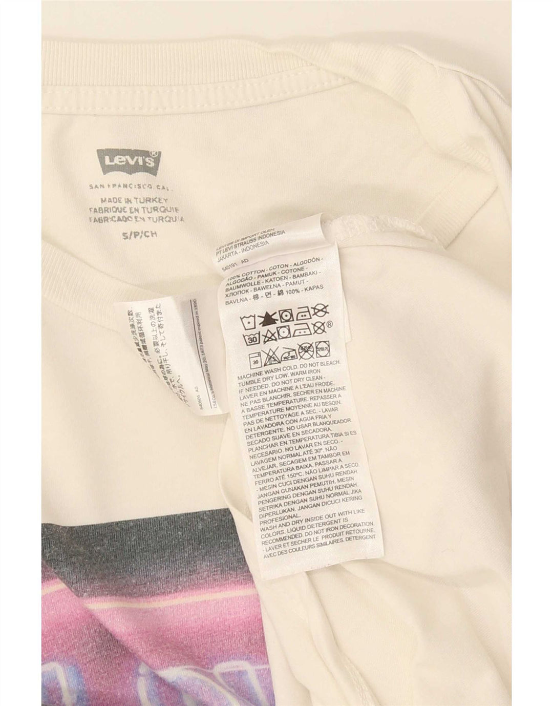 Levi's Herren-T-Shirt mit Grafik, Größe S, weiße Baumwolle