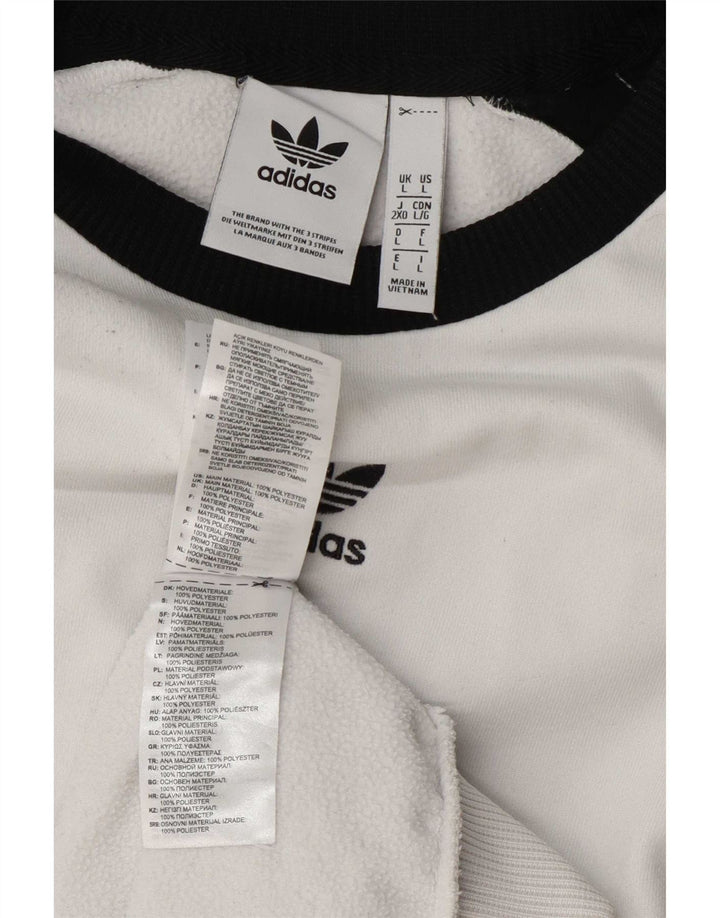 Adidas Herren Grafik-Sweatshirt-Pullover, groß, weißes Farbblock-Polyester