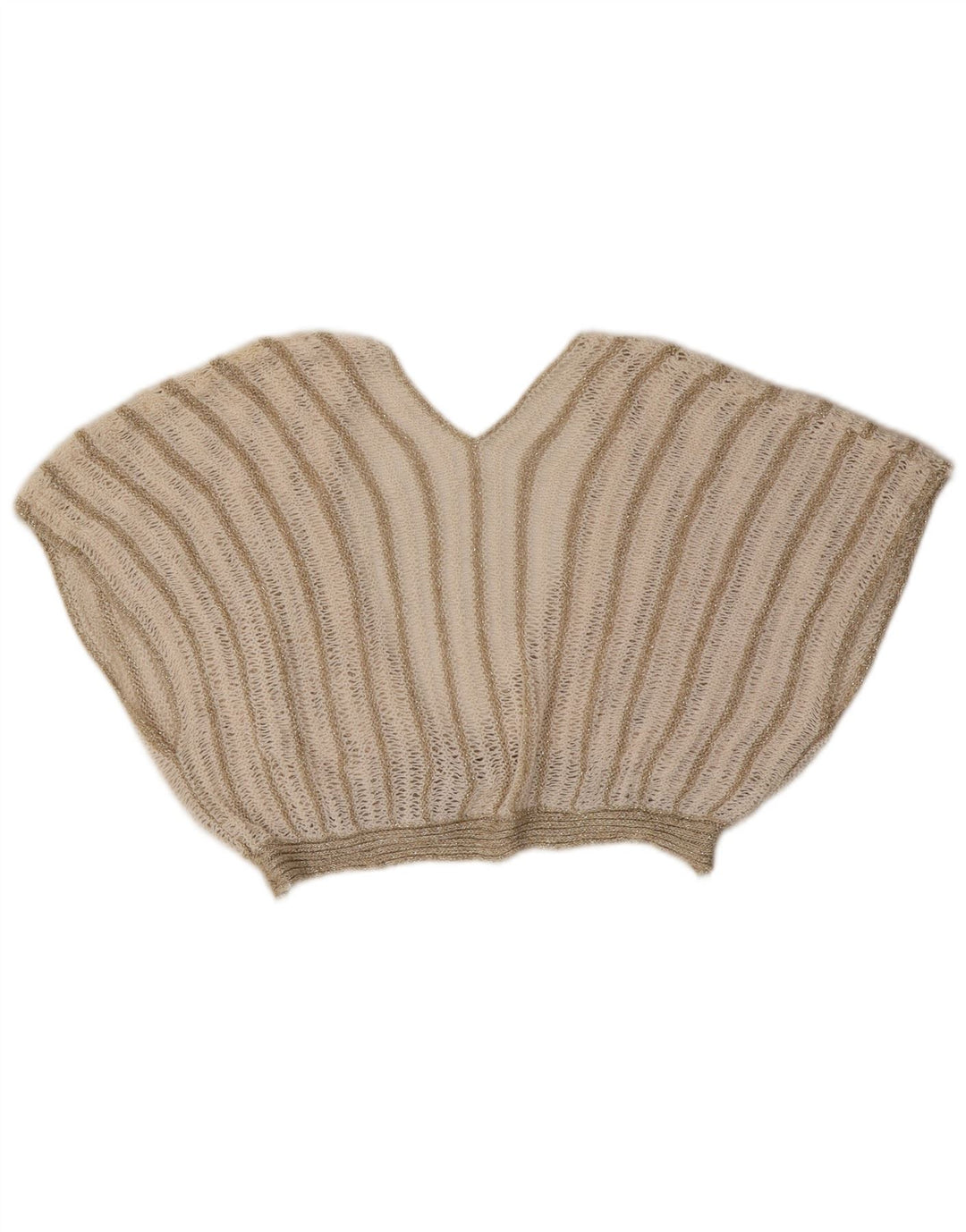 Vintage Damen 2-teiliges Rockset UK 8 Small W26 Beige gestreift aus Acryl