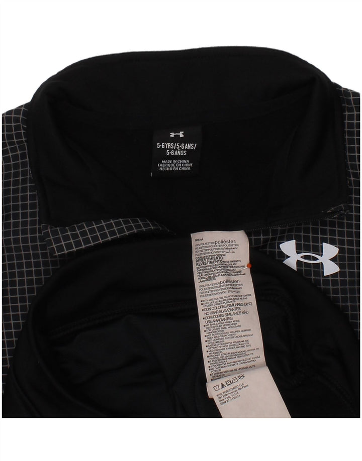 Under Armour Jungen-Trainingsanzug mit grafischem Pullover, 5–6 Jahre, schwarzes Polyester