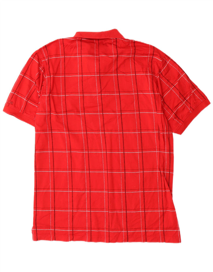 IZOD Herren-Golf-Poloshirt, mittelrot, kariert, Baumwolle