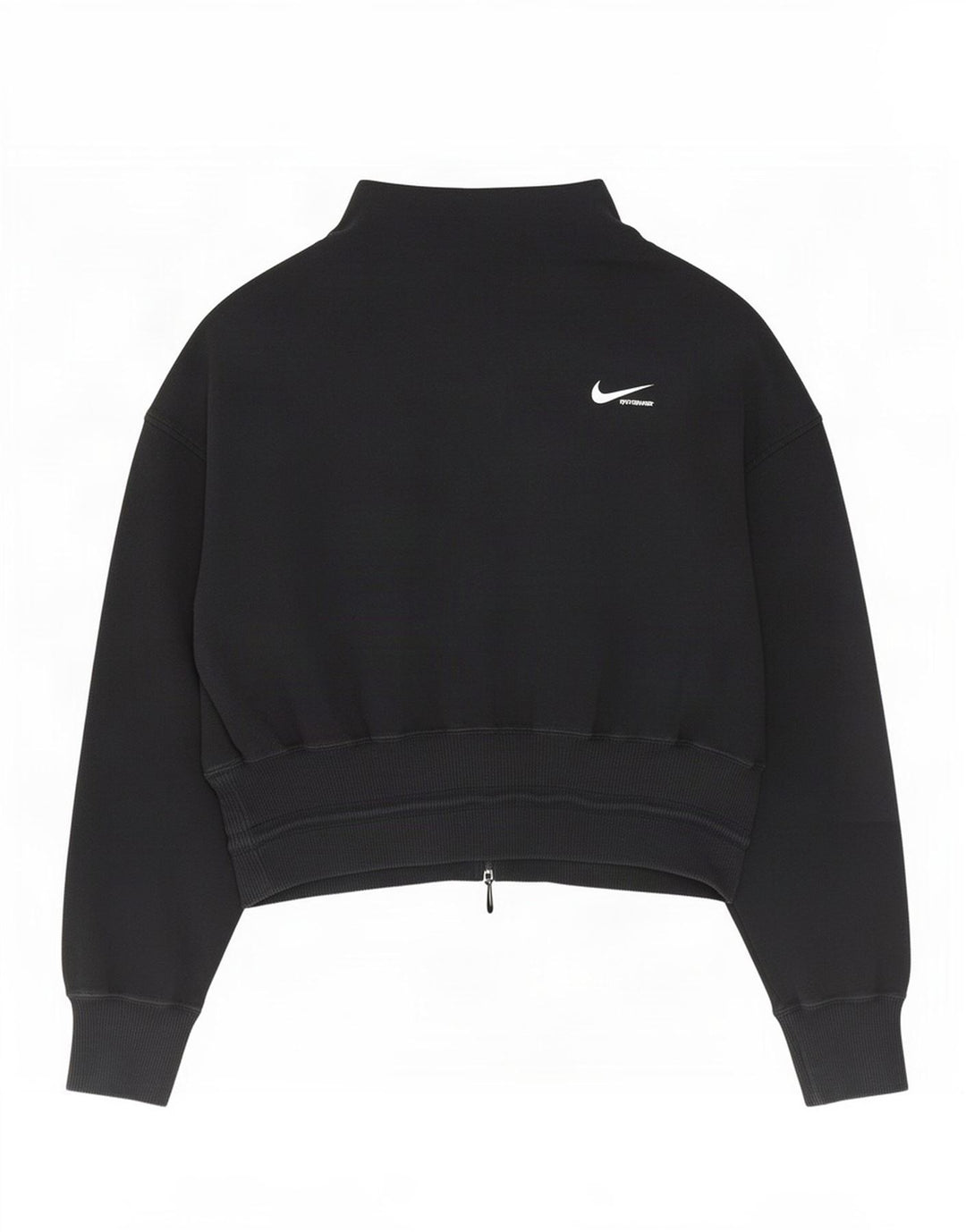 Nike Damen-Sweatshirt-Pullover UK 14 Mittelschwarze Baumwolle