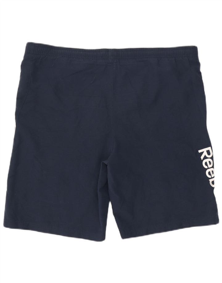 Reebok Herren Graphic Sport Shorts Large Marineblau Polyester