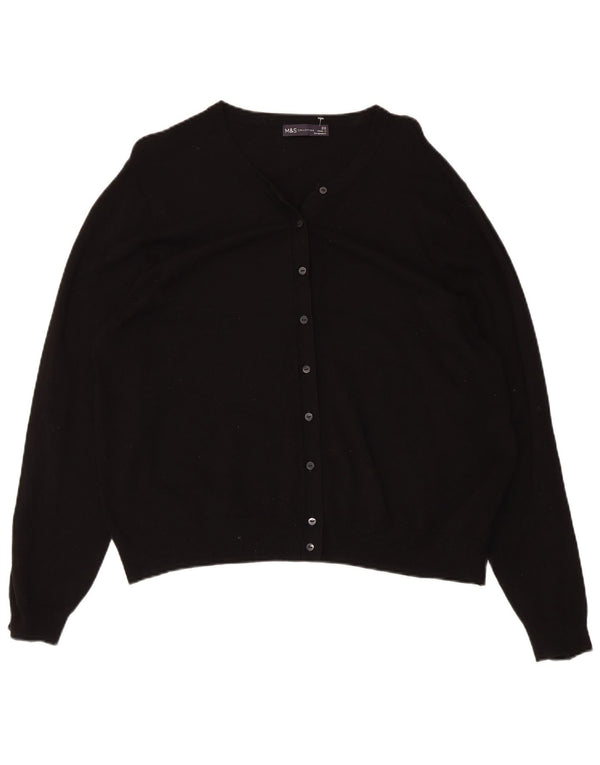 Marks & Spencer Damen-Cardigan-Pullover UK 22 3XL Schwarze Viskose