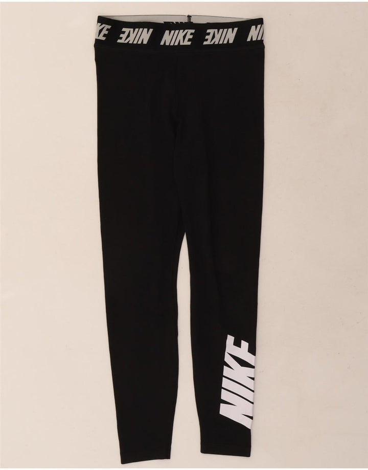 Nike Damen Graphic Leggings UK 12 Medium Schwarz