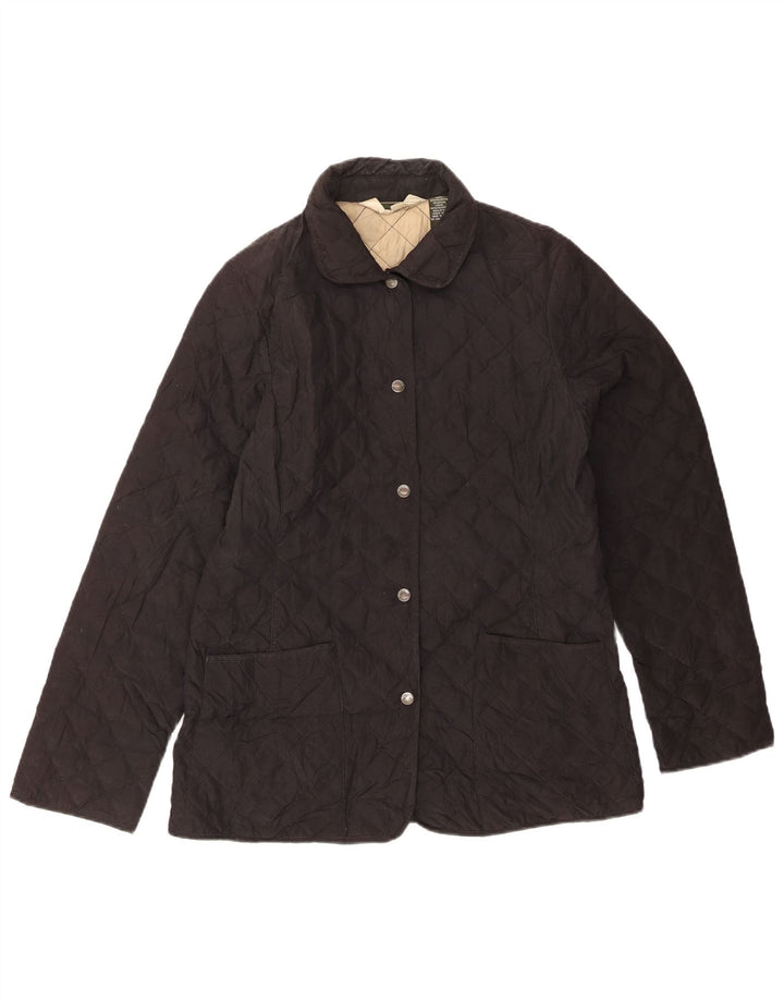 EDDIE BAUER Damen Steppjacke UK 12 Medium Schwarz Polyester