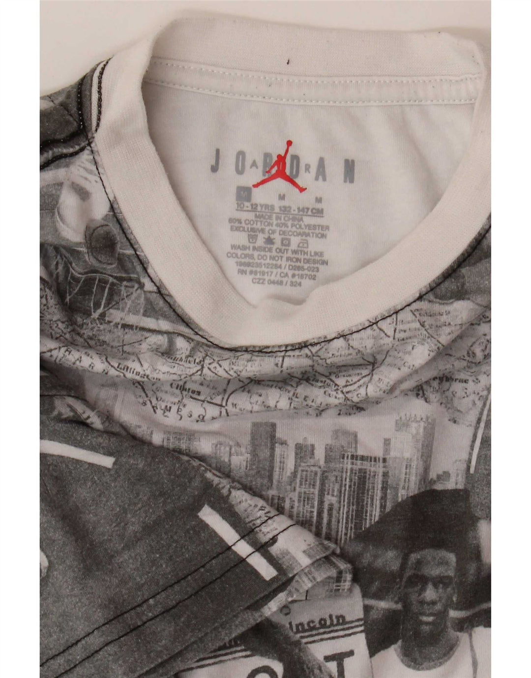 Jordan Grafik-T-Shirt für Jungen, 10–11 Jahre, mittelgraue Patchwork-Baumwolle