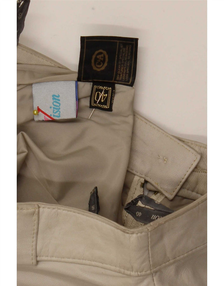 C&A Damen Midi-Lederrock EU 40 Medium W28 Beige Leder
