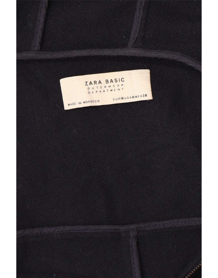 Zara Damen Kapuzenmantel UK 14 Medium Marineblau