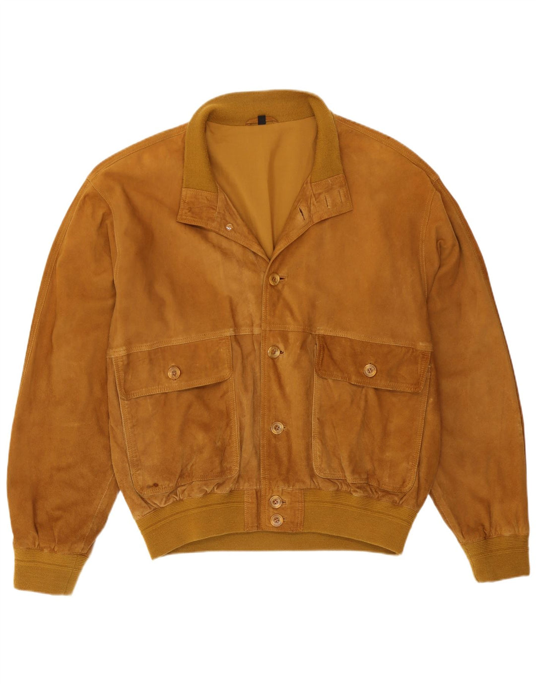 Vintage Herren Wildleder Bomberjacke IT 52 XL Beige Leder