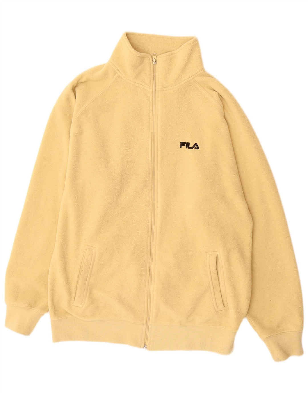 Fila Herren Fleecejacke UK 38 Mittelgelbes Polyester