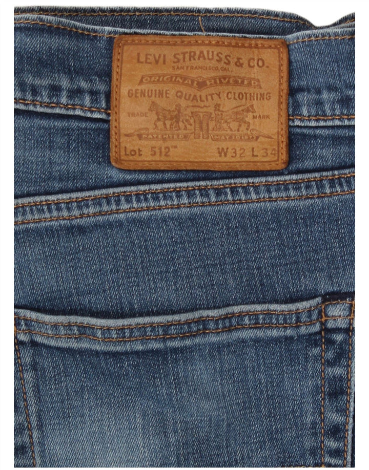 Levi's Herren 512 Slim Tapered Jeans W32 L34 Blaue Baumwolle