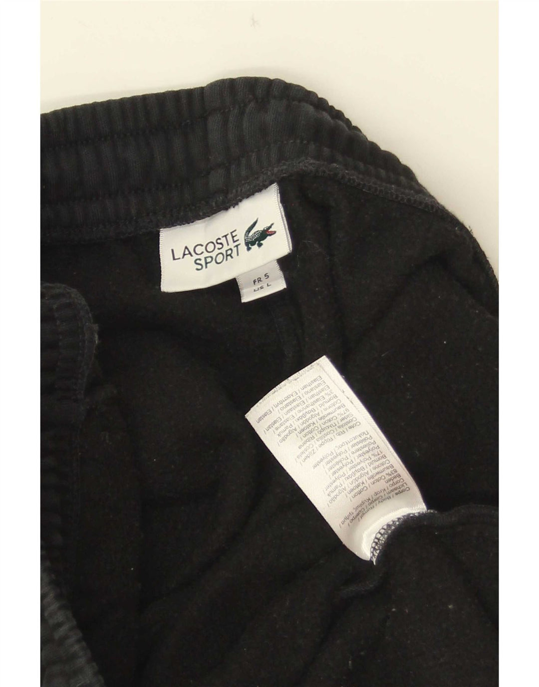 Lacoste Herren-Trainingshose, Jogginghose, Größe 5, groß, schwarze Baumwolle