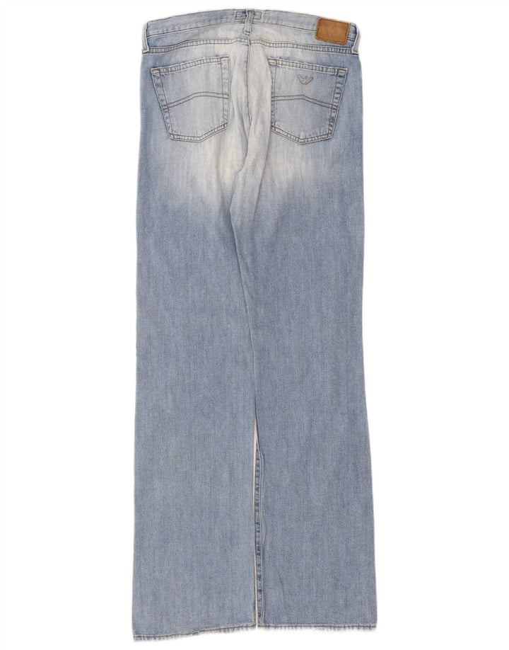 Armani Damen Bootcut-Jeans W29 L32 Blaue Baumwolle
