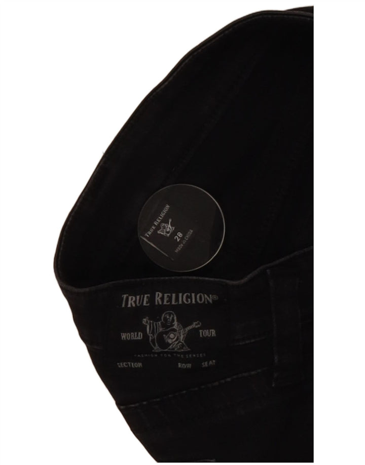 True Religion Damen Skinny Jeans W28 L28 Schwarz