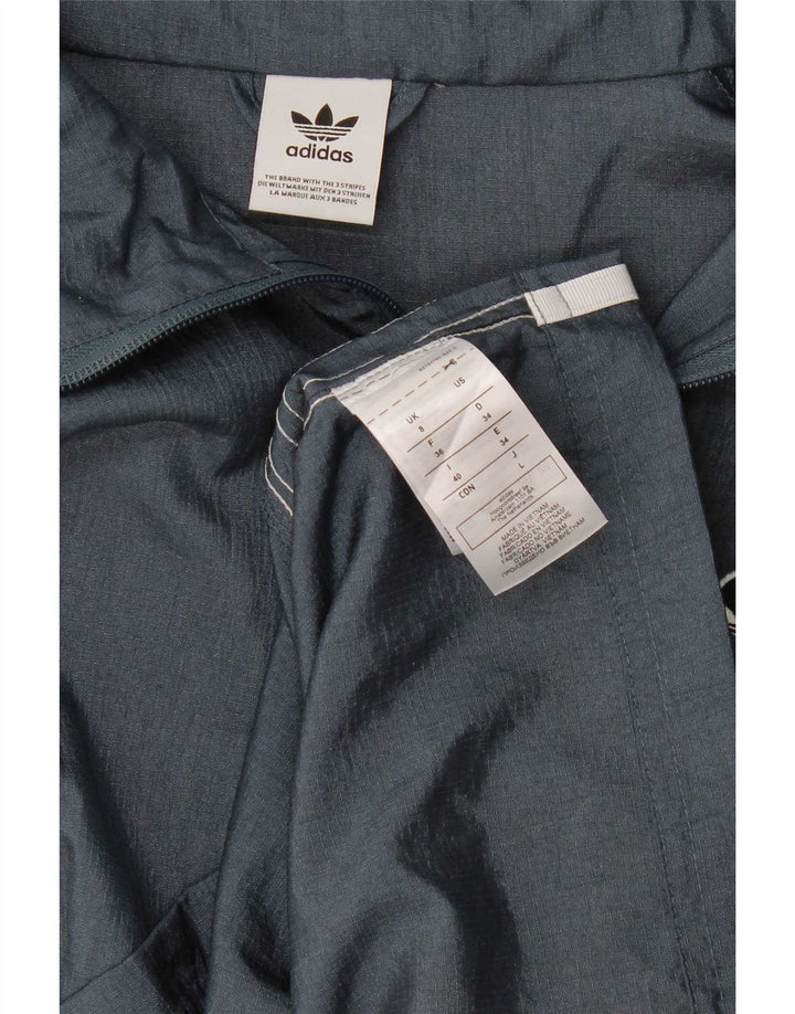 Adidas Damen Übergroße Utility-Jacke UK 8 Small Blau Polyamid