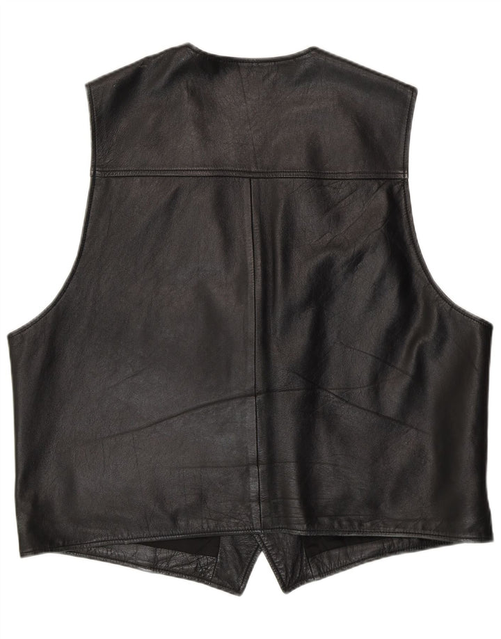 C&A Herren Lederweste XL Schwarzes Leder