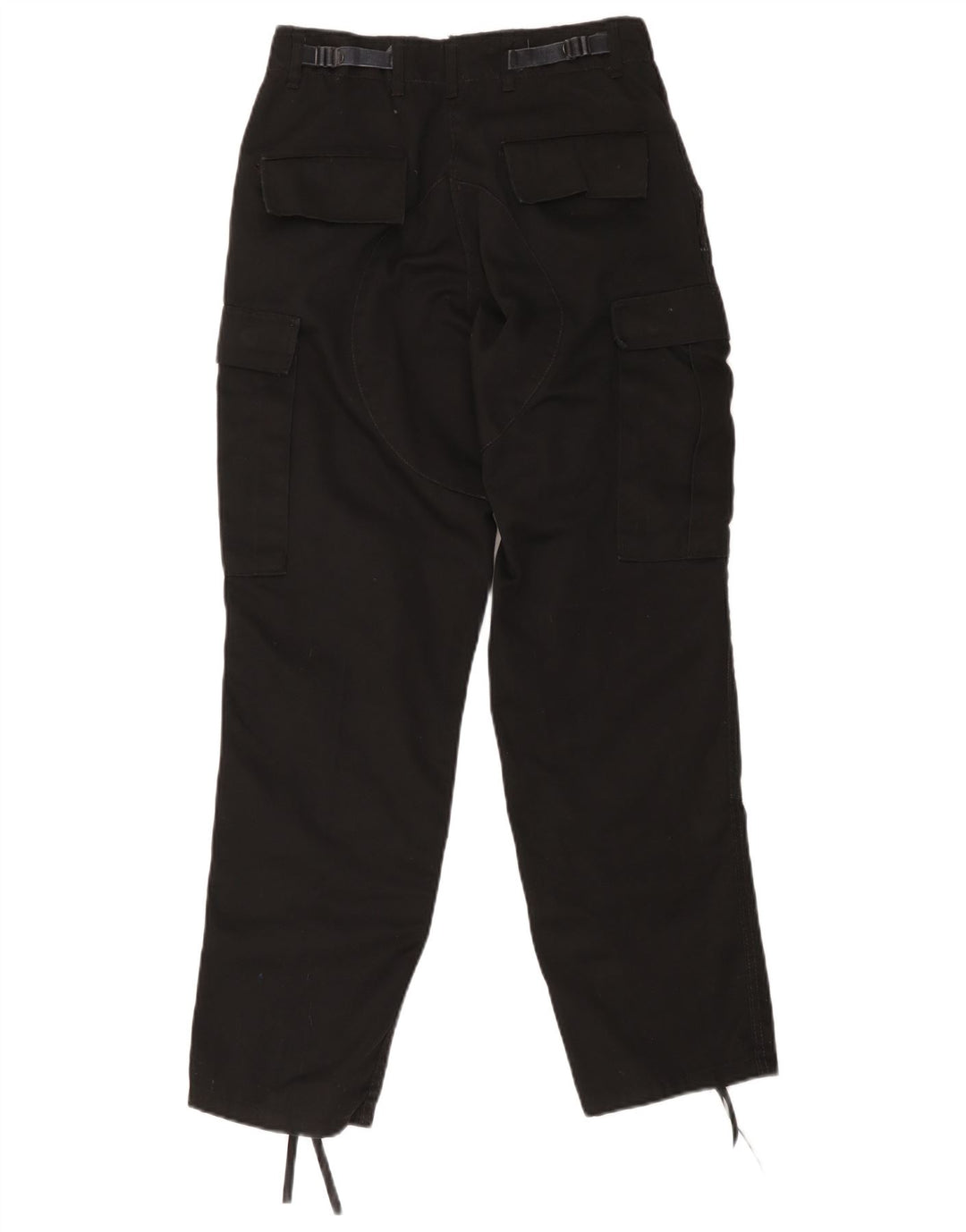 Vintage Damen Regular Cargo Hose Klein W28 L30 Schwarze Baumwolle