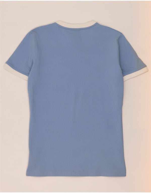 Adidas Damen T-Shirt Top UK 8 Small Blau Baumwolle