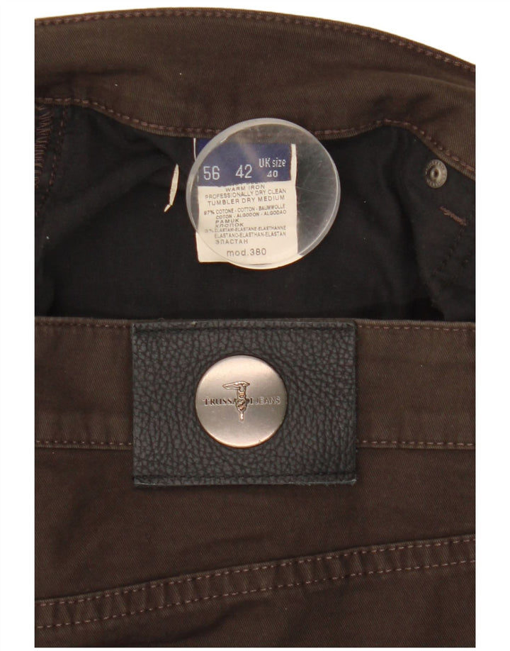 TRUSSARDI Herren Straight Jeans W40 L30 Braune Baumwolle