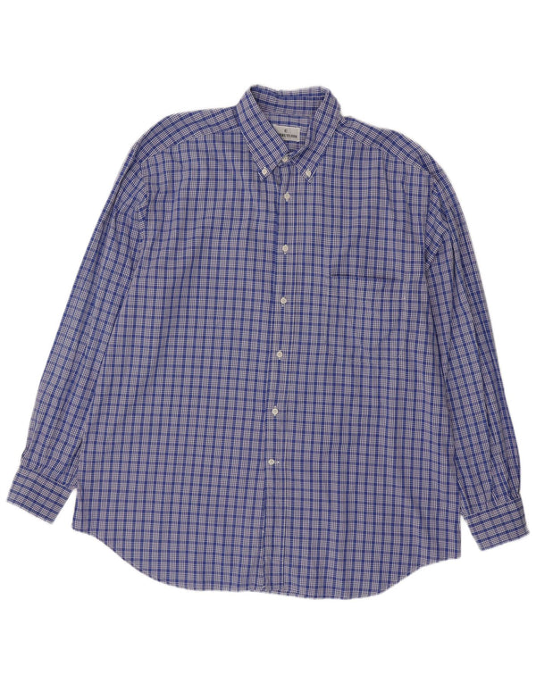 Cerruti 1881 Herrenhemd XL Blau kariert