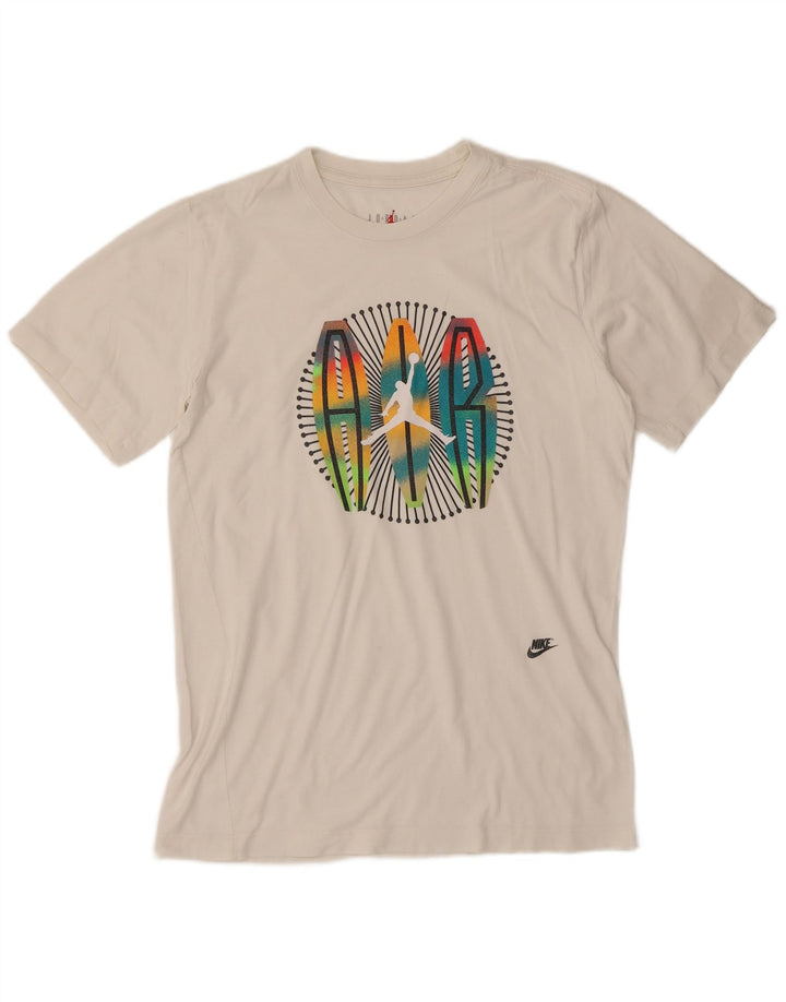 JORDAN Herren-T-Shirt mit Grafik, Größe S, weiße Baumwolle